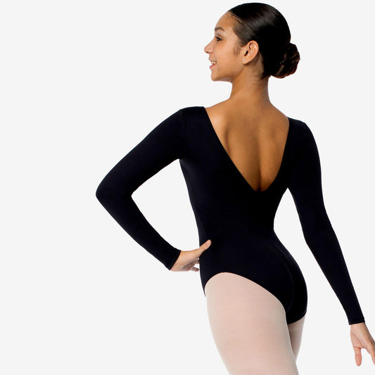 SL117 Mircofiber L/S Leotard-BLK : ME