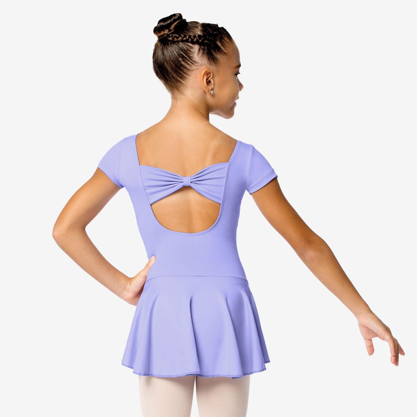 SL122 Skirted Bow Back Dress-LAV : 2-4