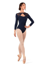 L60006 3/4 Slv Lace Trim Leo