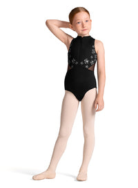 CL40011 Floral Print Mesh Zip Leo