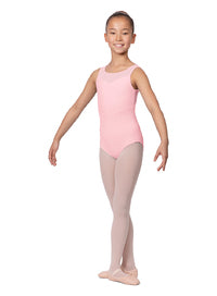 CL9655B Scoop Neck Mesh Tank-PNK : 4-6