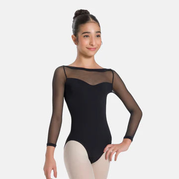 SL130 Child Mesh 3/4 Sleeve Leotard