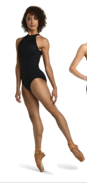 23112A Halter Twist Detail Leo-BLK : P