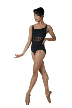 22112C Square Neck Floral Leo-BLK : 6X-7