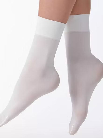 Silky Essentials Ballet Socks-WHT : 4-7 Adults